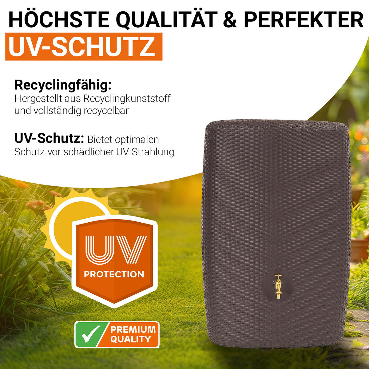 WANDTANK 300 L, mocca - Mokka, Kunststoff (40/118/80cm) - GARANTIA