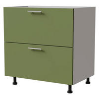 SCHUBLADENUNTERSCHRANK Brerra D2A/80/1A Korpus weiß / Front RAL 6025 farngrün Matt 80 / 50 / 82 cm - Weiß/Grün, Holz/Holzwerkstoff (80/82/50cm) - Feldmann-Wohnen