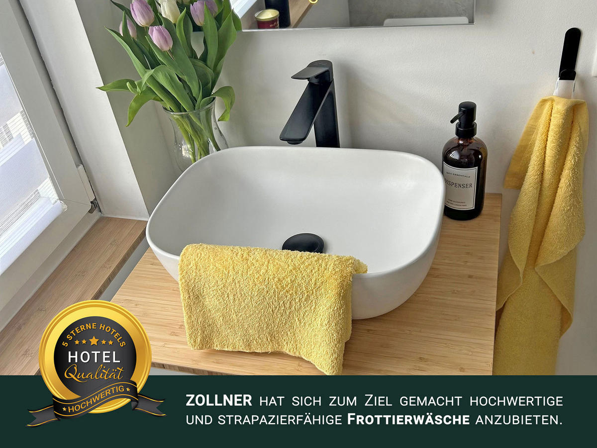 HANDTÜCHER, 10er-Set, 50x100 cm, 80% Baumwolle, 20% Polyester, Gelb - Gelb, Naturmaterialien (50/100cm) - Zollner