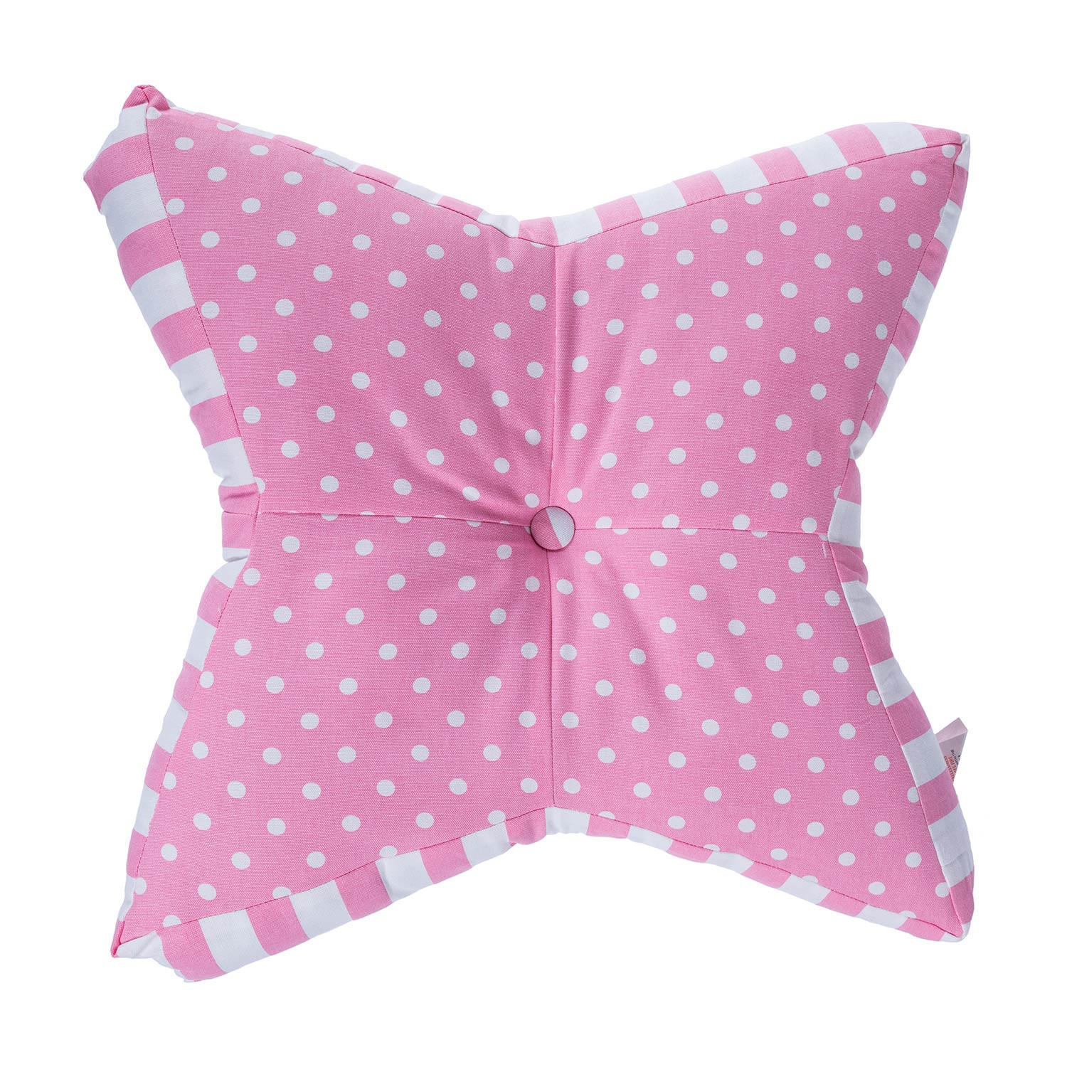 BODENKISSEN Stern, rosa Punkte & Streifen 70/48/7 cm - Rosa, Textil (70/48/7cm) - Homescapes