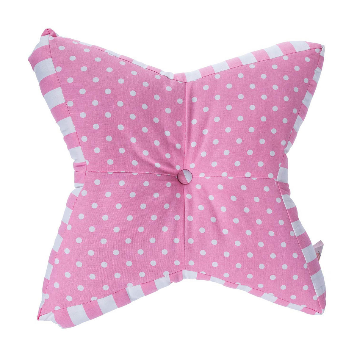 BODENKISSEN Stern, rosa Punkte & Streifen 70/48/7 cm - Rosa, Textil (70/48/7cm) - Homescapes