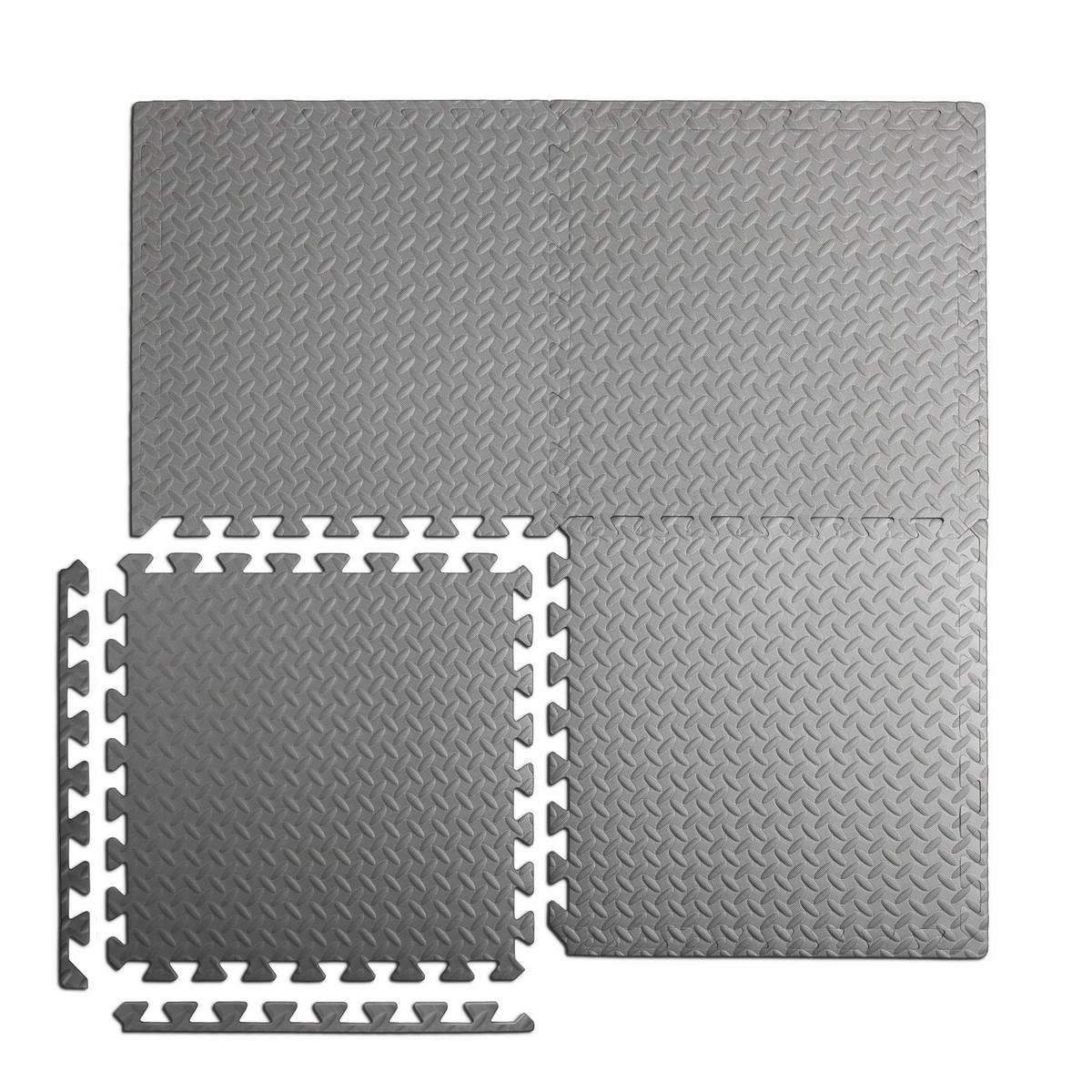 POOLBODENSCHUTZMATTE Puzzlesystem Anthrazit 52cm 16er-Pack - Anthrazit, Kunststoff (52/52cm) - Bestlivings