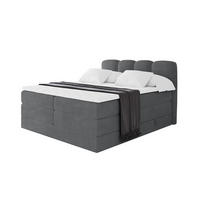 BOXBETT mit Matratze H3|H4 - NINA KING - 160x200 cm - Dunkelgrau - Taupe, Holzwerkstoff (160/200cm) - ALTDECOR