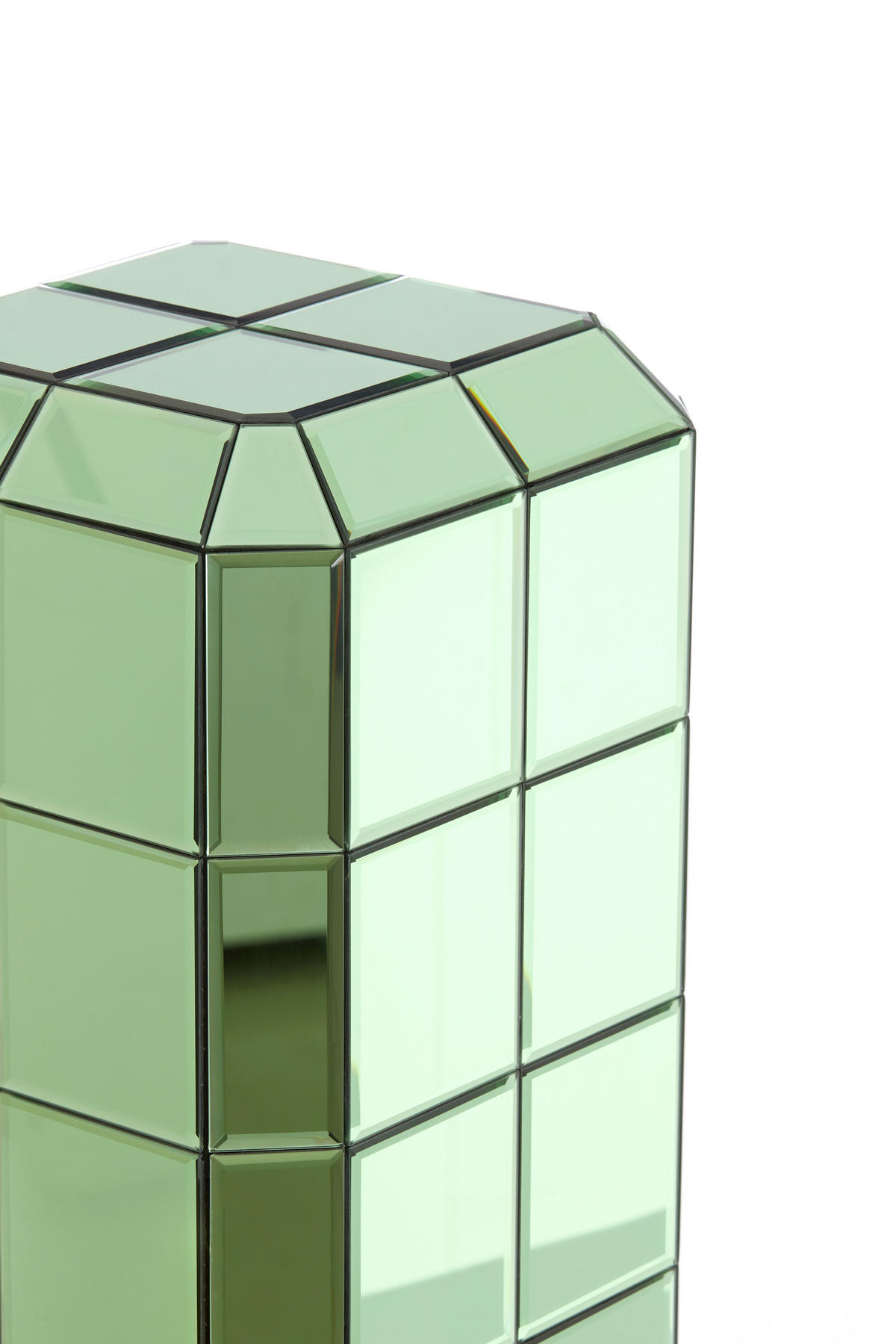 BLUMENSÄULE Luciano Grün 30/30/80 cm - Grün, Glas (30/30/80cm) - Light & Living