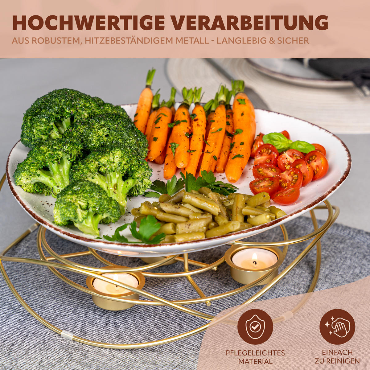 SPEISEWÄRMER, Gold - Goldfarben, Metall (30/8cm) - bremermann