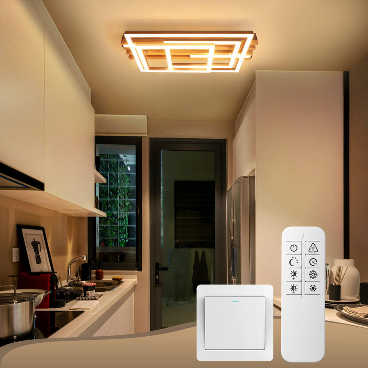 LED stropní svítidlo 20,9/38/8,8 cm - černá, kov (38/20.9/8.8cm) - Nettlife