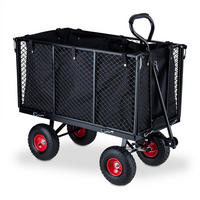 HANDWAGEN - Schwarz, Kunststoff/Metall (51/83/110cm) - Relaxdays