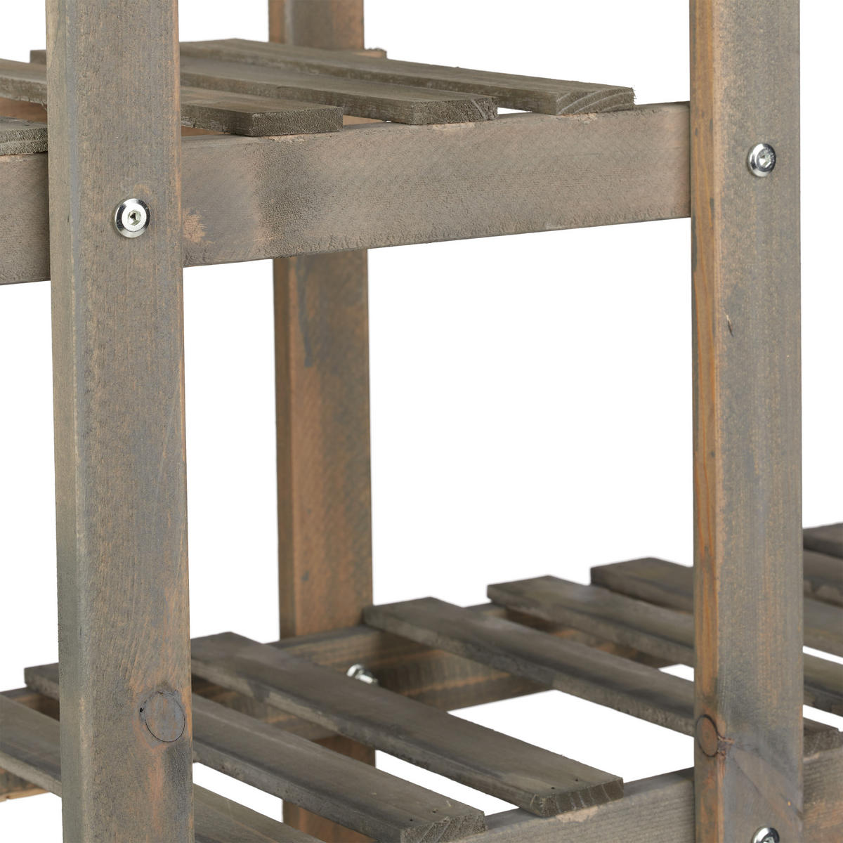 BLUMENREGAL - Grau, Holz (81/125/25cm) - Relaxdays