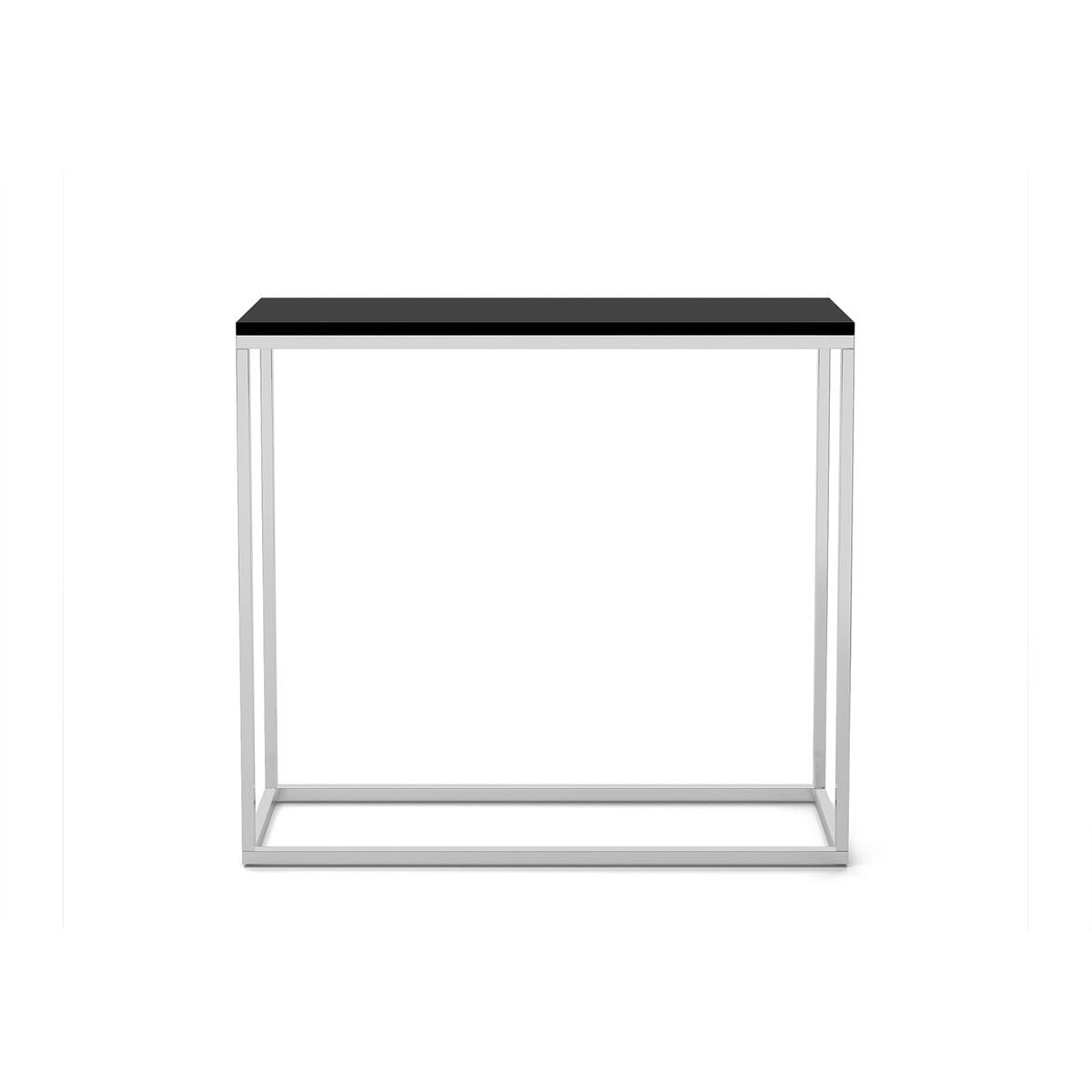 KONSOLENTISCH Well 80 Schwarz, Goldene Beine - Chromfarben/Schwarz, Holzwerkstoff/Metall (25/80/80cm) - Bettso