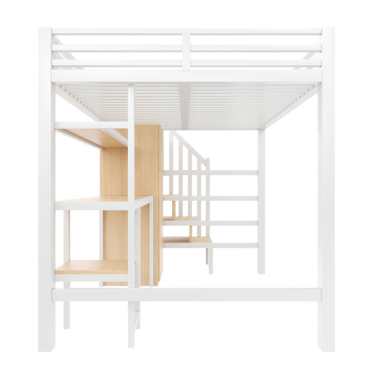 HOCHBETT Metall 140/200 cm Weiß - Weiß, Holzwerkstoff/Metall - Raumix