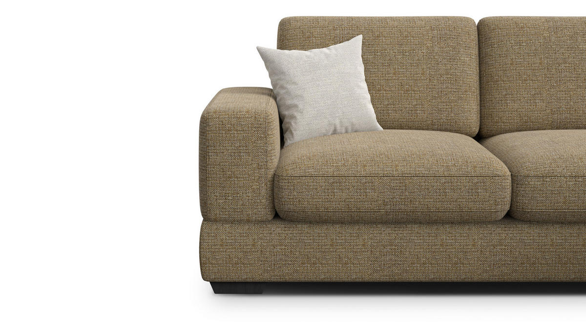 ECKSOFA OTTO 4-Sitzer, taupe - Taupe/Schwarz, Holz/Textil (279/159cm) - Courtois Laville