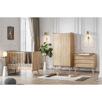 BABYZIMMER Vienna Set A - 4-teilig - Eiche - Eichefarben, Holzwerkstoff (100/200/58cm) - QMM TraumMöbel
