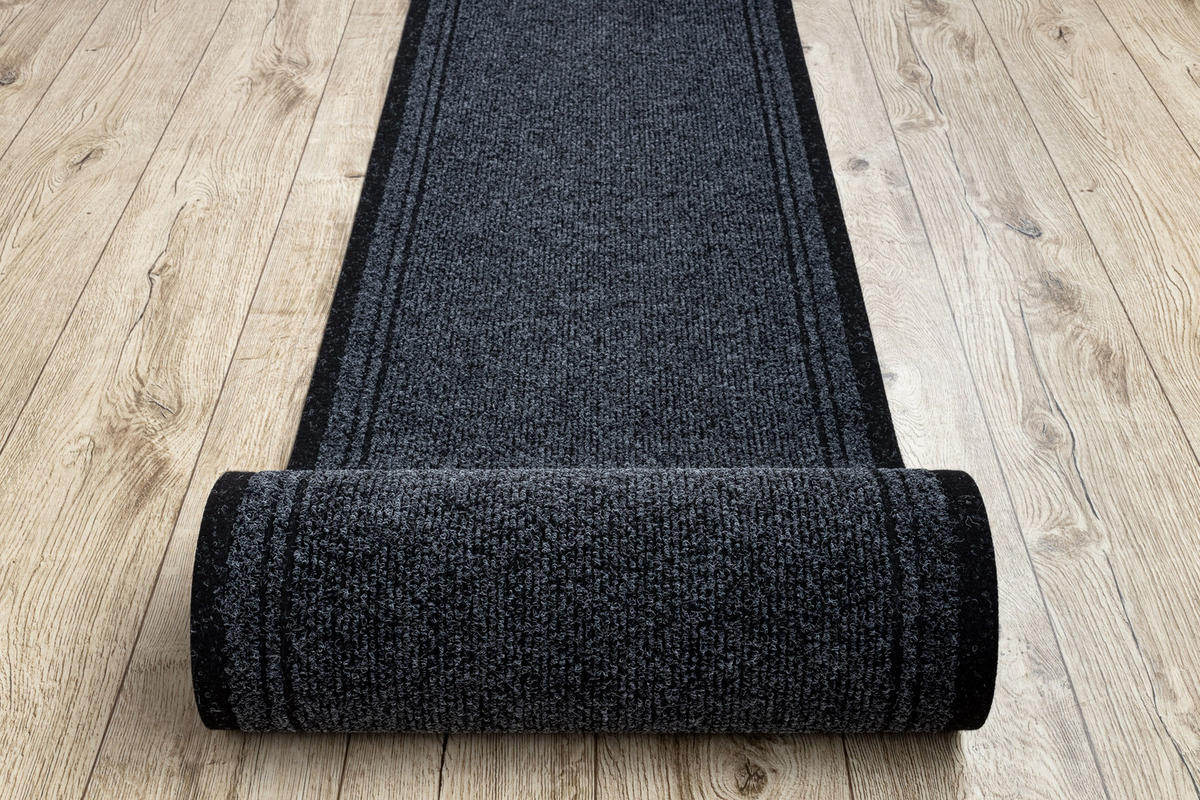 LÄUFER Antirutsch MALAGA 100/370 cm - Anthrazit, Textil (100/370cm) - rugsX