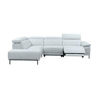 ECKSOFA Linus Echtleder mit 1 x Relaxfunktion Weiß - Weiß, Leder/Metall (220/262cm)
