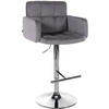 BARHOCKER Samt Dunkelgrau - Chromfarben/Dunkelgrau, Textil/Metall (60/93/56cm) - CLP