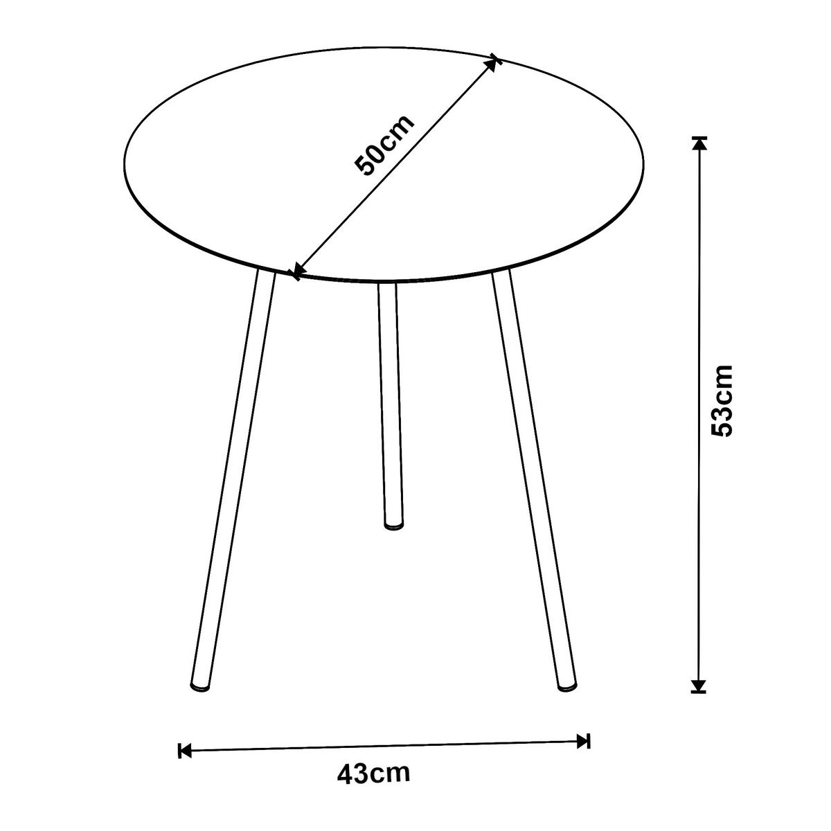 BEISTELLTISCH Sula - Schwarz, Metall (50/50/53cm) - [en.casa]