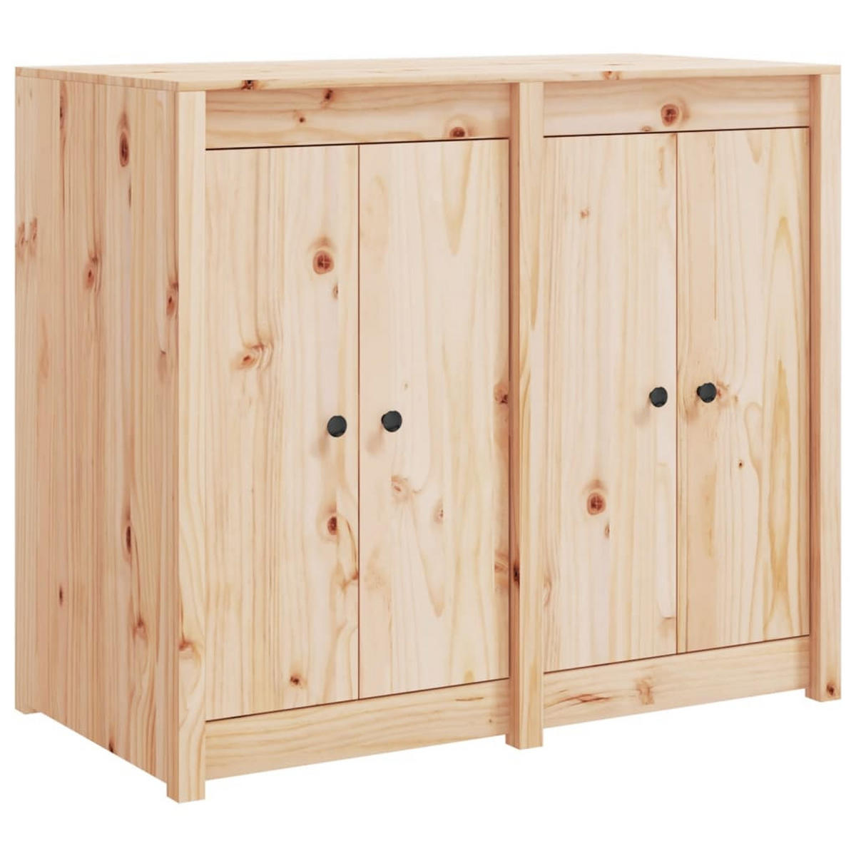 OUTDOOR-KÜCHENSCHRANK mit 4 Türen, 106/55/92 cm, aus Massives Kiefer, in Natur - Braun, Holz (55/92/106cm) - vidaXL