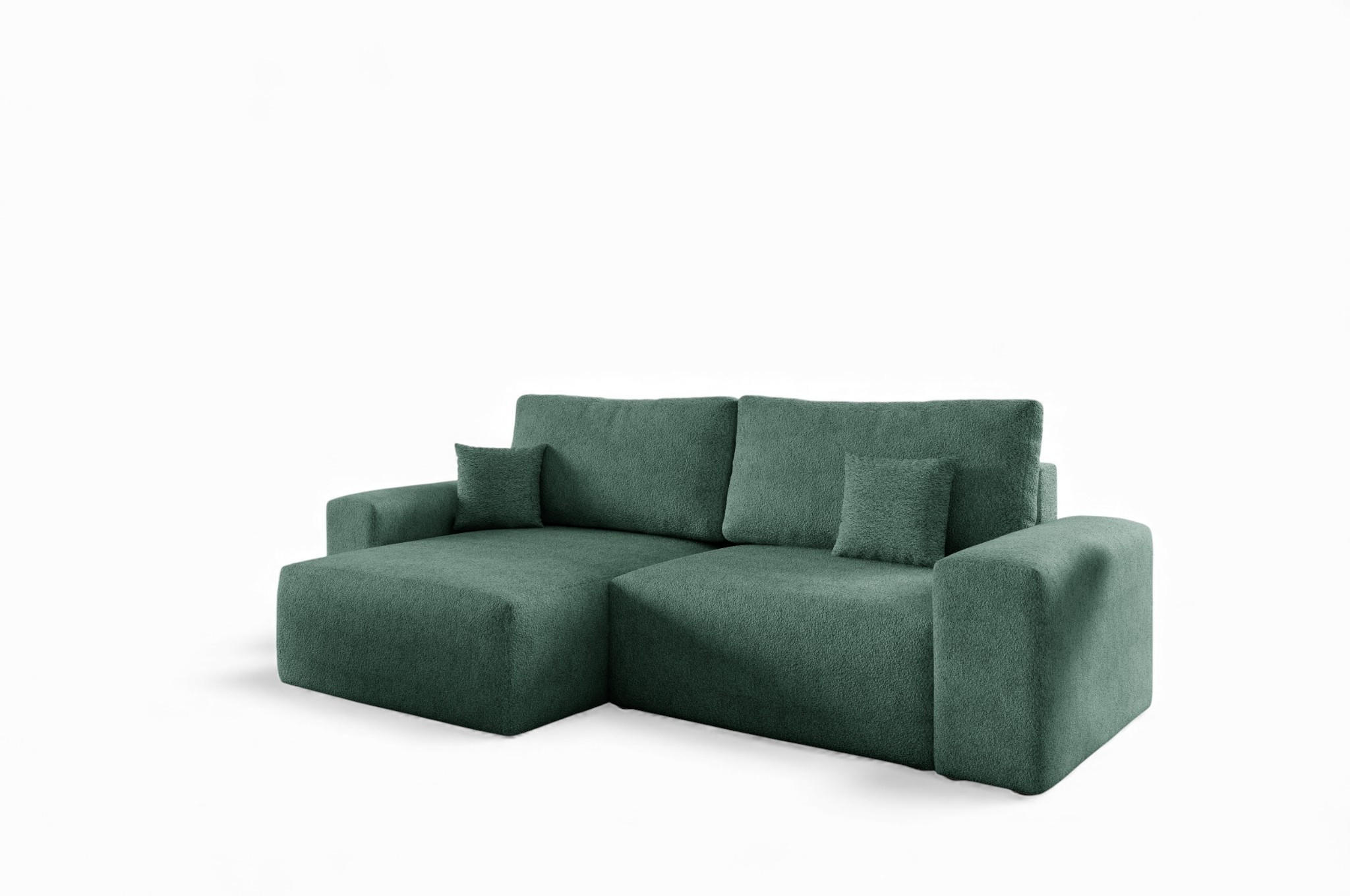 ECKSOFA Arona Xs Mit Schlaffunktion - Grün, Holzwerkstoff/Textil (148/255cm) - Fun Möbel