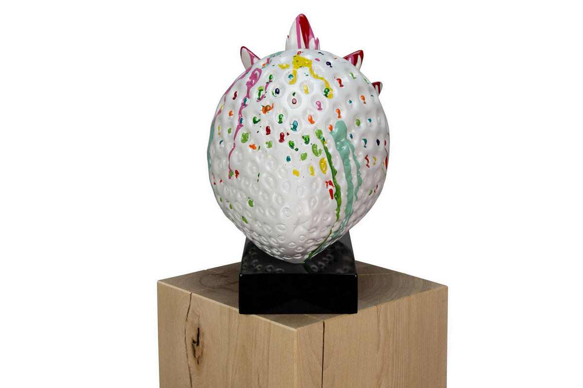 SKULPTUR Bunt 44/39 cm - Multicolor/Weiß, Stein (6.5/39/28cm) - KUNSTLOFT