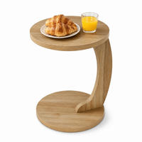 BEISTELLTISCH C-förmig rund 38 x 55 cm MDF Light Oak - Braun, Holz (38/38/55cm) - Meubliv