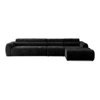 5-SITZER modulares Ecksofa VEER SET 2 Rechts, 175x379 cm, Chenille Webstoff Anthrazit - Anthrazit/Schwarz, Holz/Kunststoff (175/379cm) - Muffo