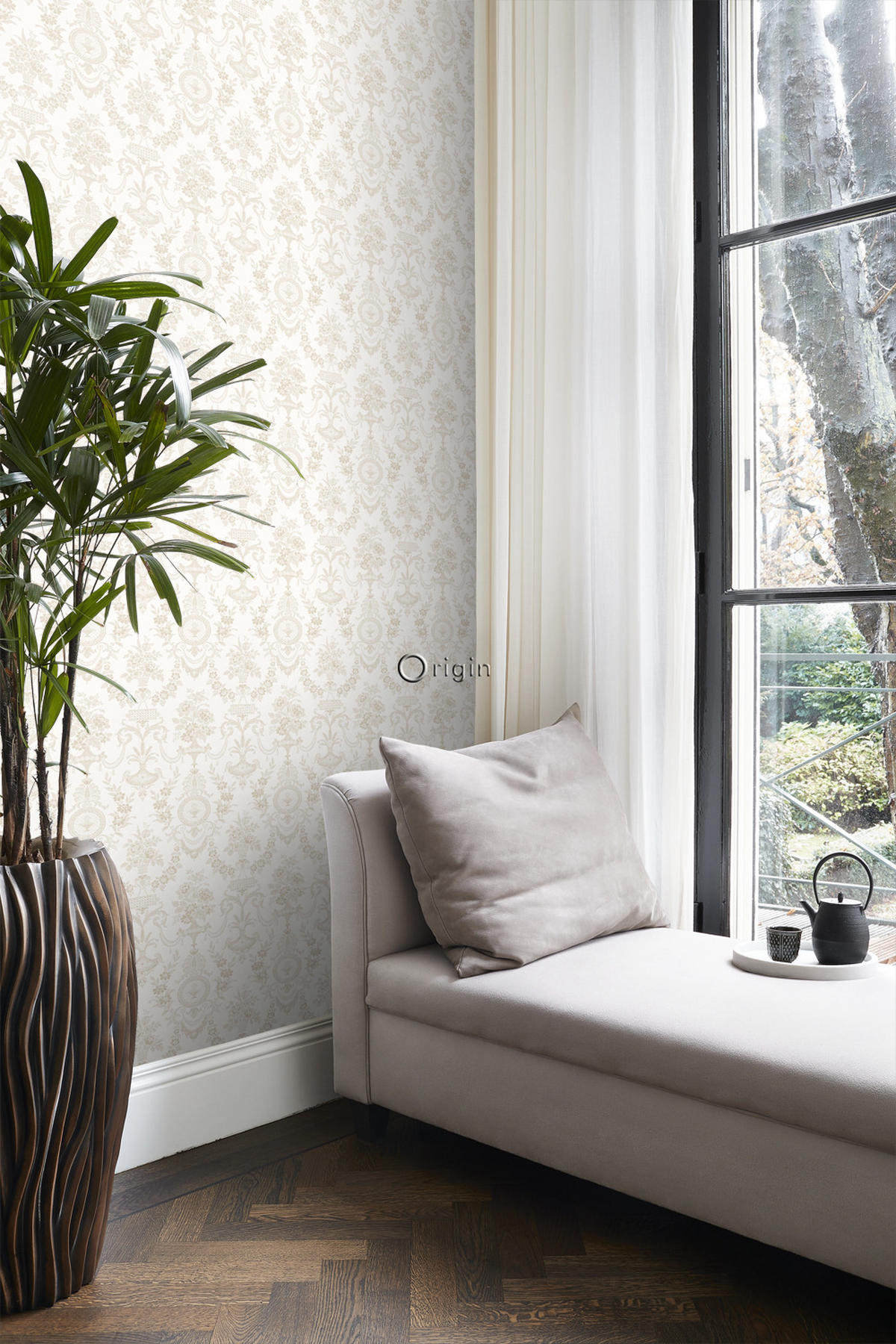 TAPETE Ornamente 53 cm x 10.05 m - Weiß, Papier (53/1000cm) - Origin Wallcoverings