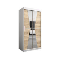 SCHWEBETÜRENSCHRANK 200/100/62 2-türig - Silberfarben/Weiß, Holz/Kunststoff (100/200/62cm) - Abiks Möbel