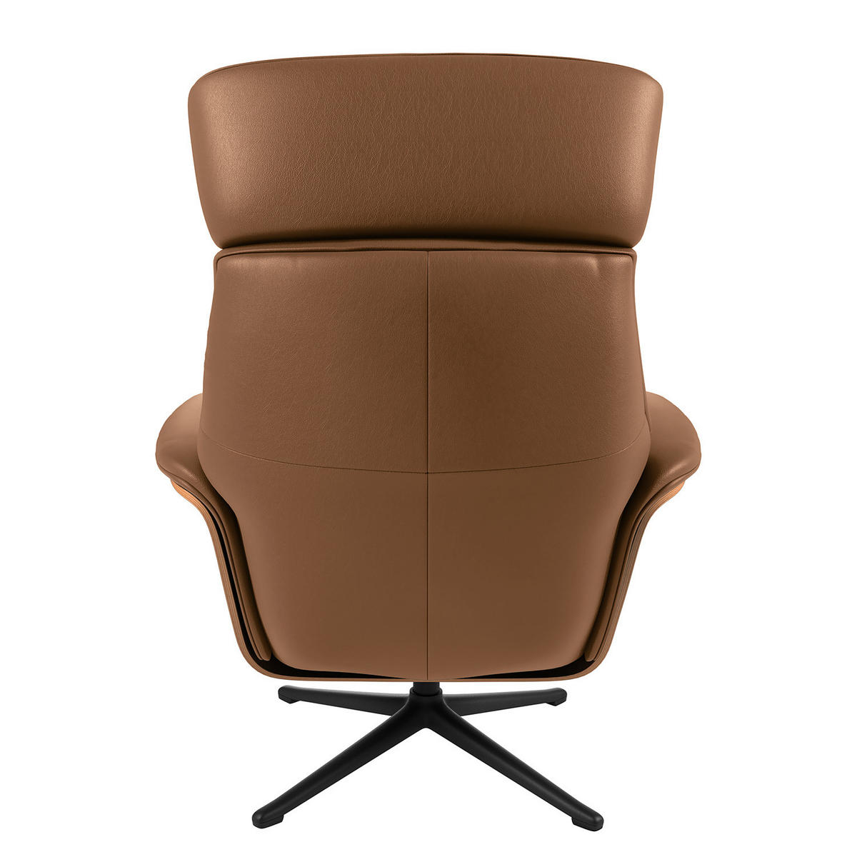 SESSEL - manuell verstellbar - Schwarz/Braun, Leder/Metall (83/110/88cm) - home24