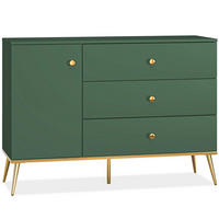 KOMMODE ARICIA Schubladen mit Vollauszug, Grün - Grün, Holz (120/85/40cm) - KONSIMO®