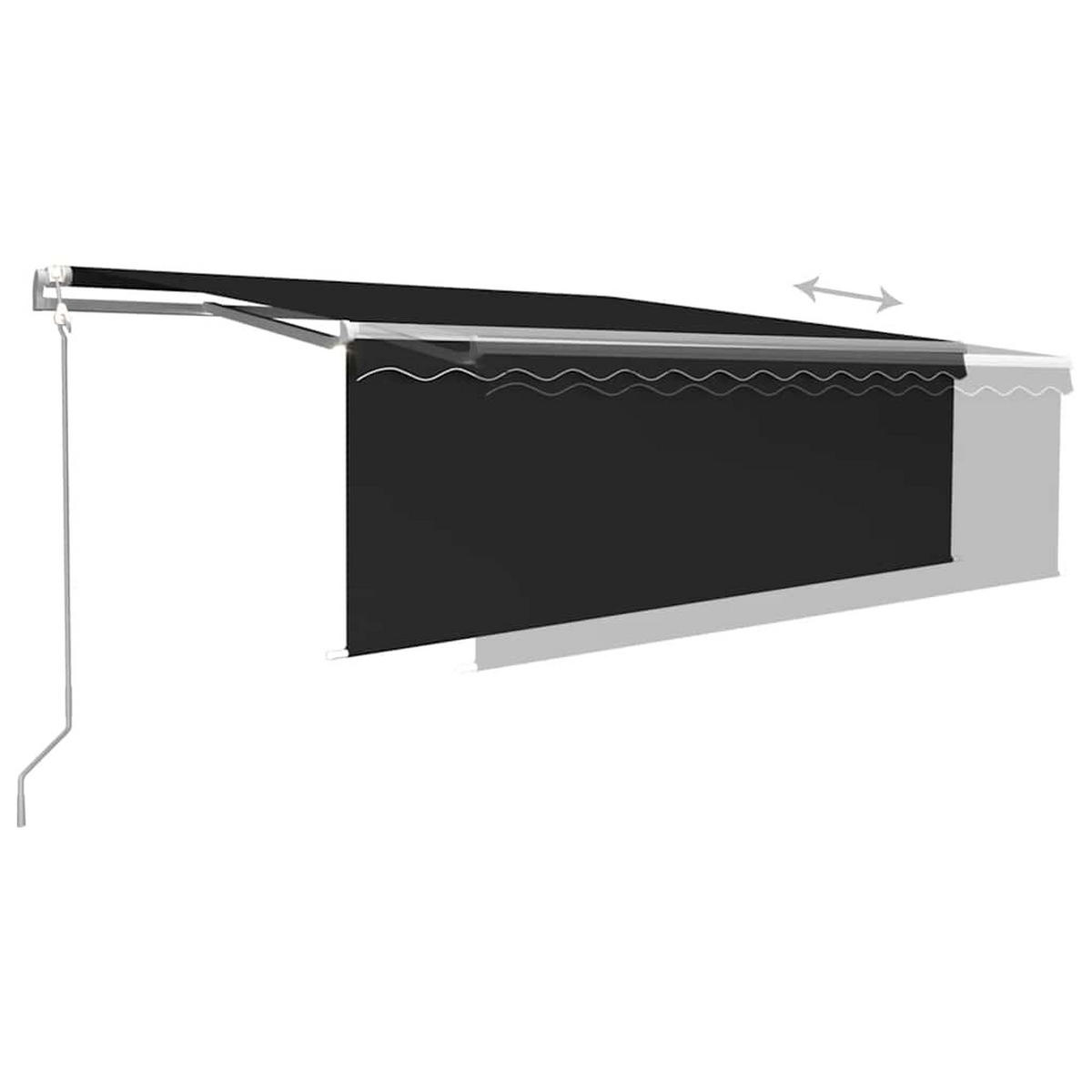 MARKISE Automatisch Einziehbar mit Volant 4x3 m Anthrazit - Anthrazit, Metall (400/1/400cm) - furnicato