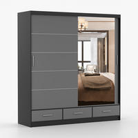 KLEIDERSCHRANK Florence 203 cm, 203/218/61, 2-türig, grau - Grau, Holzwerkstoff (203/218/61cm) - imoebel24