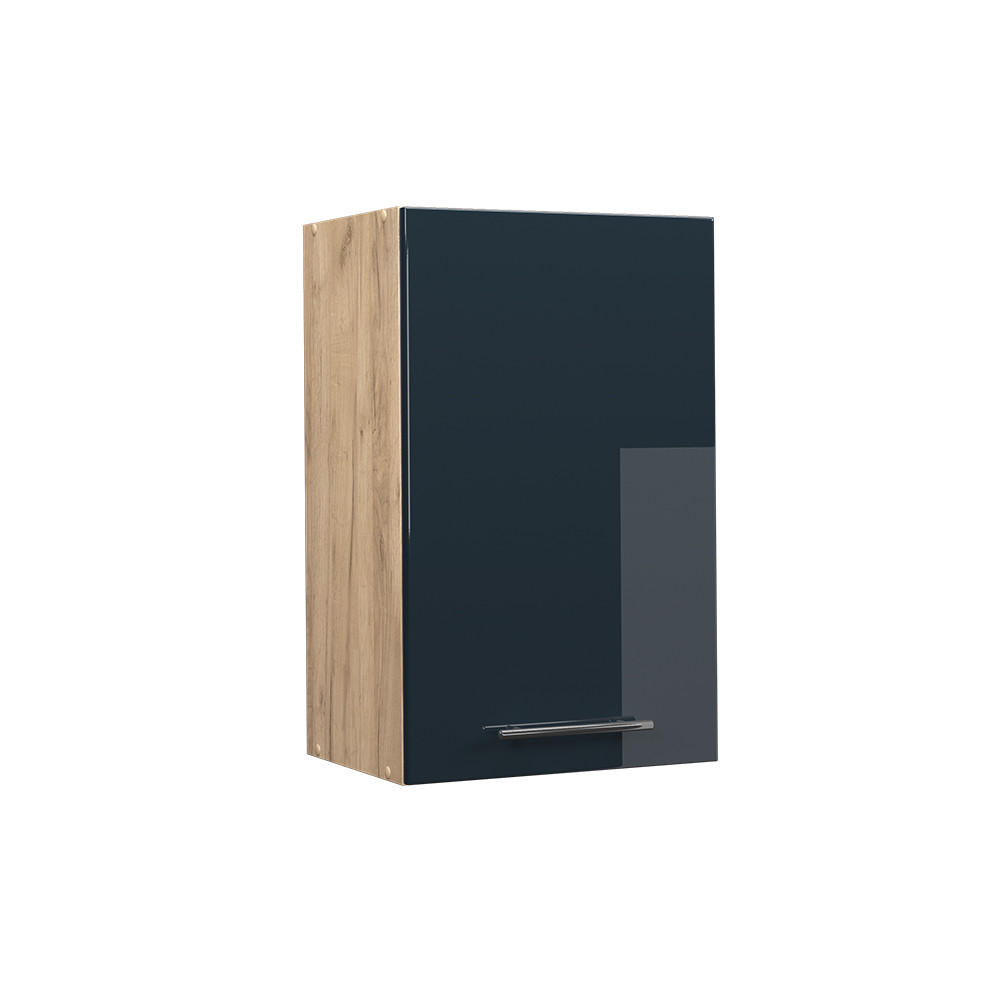 HÄNGESCHRANK Fame-Line Dunkelblau Hochglanz 45 cm - Honigeiche/Eiche Wotan, Holzwerkstoff (45/72/34.1cm) - Vicco