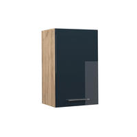 HÄNGESCHRANK Fame-Line Dunkelblau Hochglanz 45 cm - Honigeiche/Eiche Wotan, Holzwerkstoff (45/72/34.1cm) - Vicco