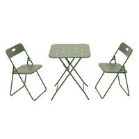 BISTRO-SET 60/60/73 cm grün aus Stahl klappbar für 2 Personen - Grün, Metall - OKWISH