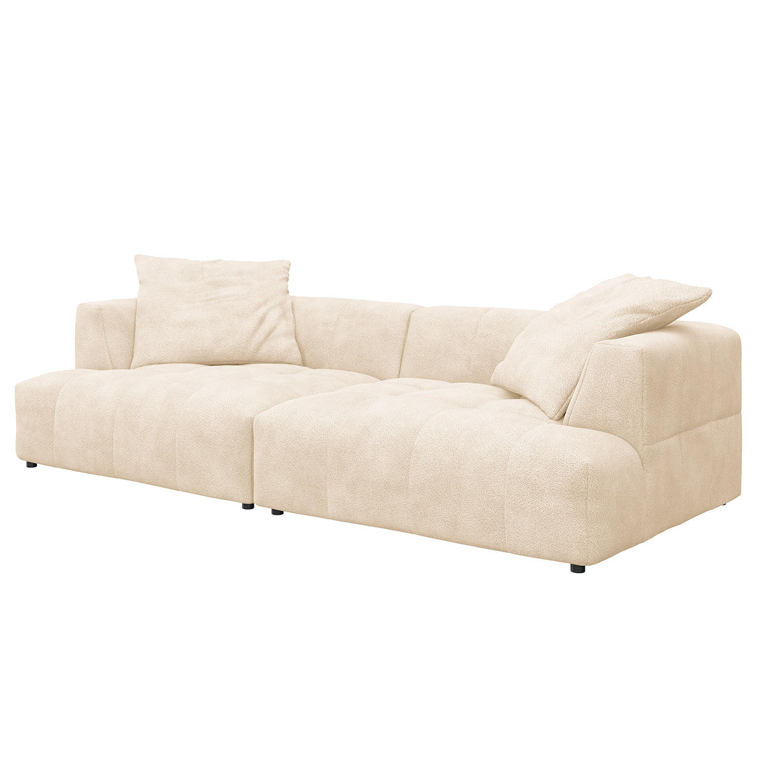BIGSOFA - Beige/Schwarz, Holz/Kunststoff (272/70/126cm) - home24