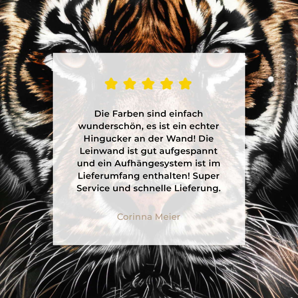 LEINWANDBILD Tiger - Tiere - Porträt - Luxus - Schwarz Wandbild Wohnzimmer 60x80 cm - Anthrazit, Textil (60/80cm) - MuchoWow