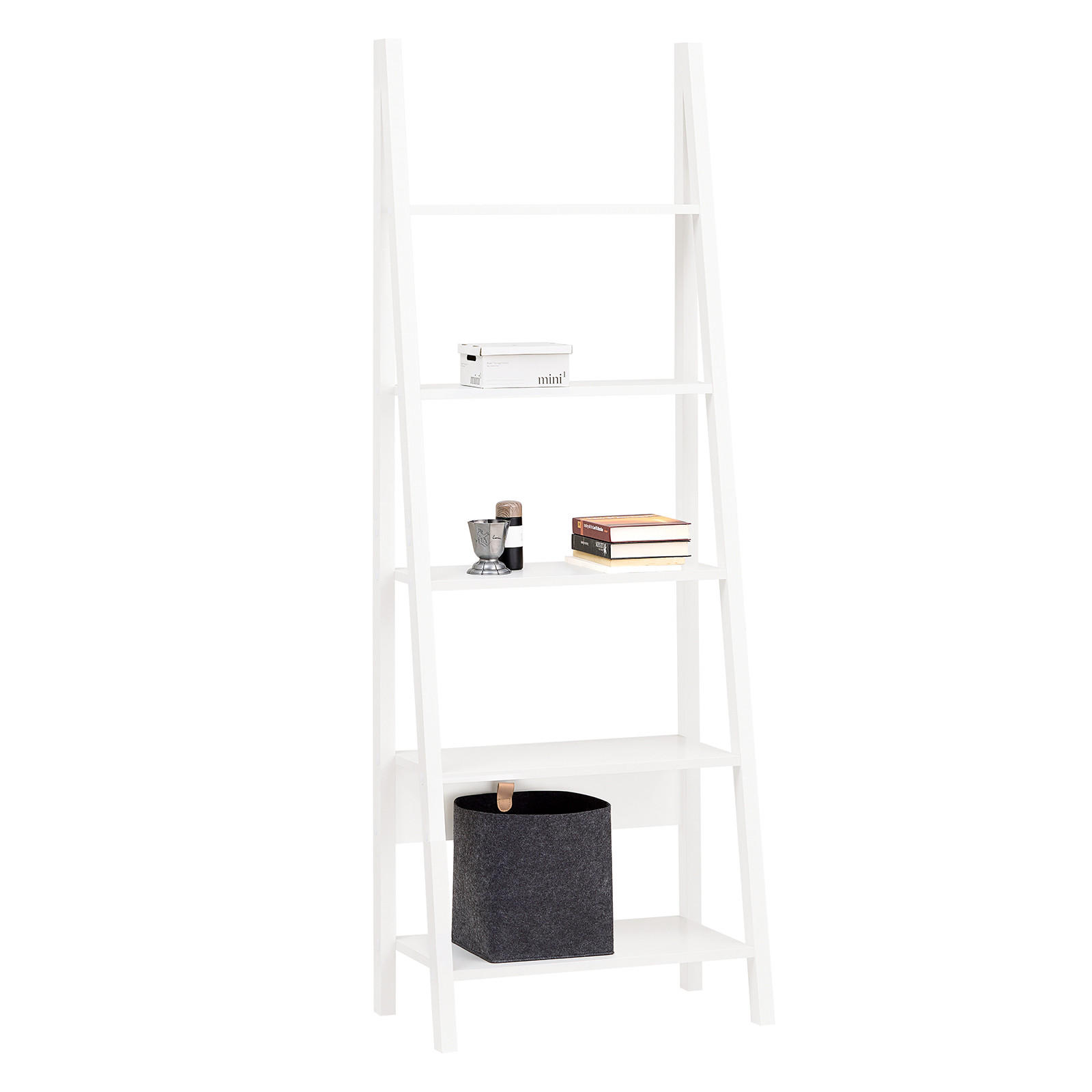 LEITERREGAL Weiß - Weiß, Holzwerkstoff (64/180/39cm) - SoBuy