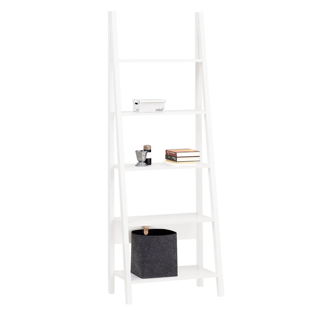 LEITERREGAL Weiß - Weiß, Holzwerkstoff (64/180/39cm) - SoBuy