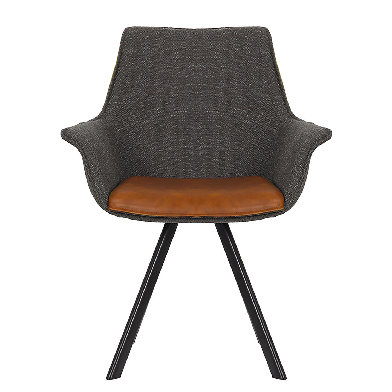 ARMLEHNENSTUHL - Webstoff - Schwarz/Grau, Textil (65/87/65cm) - home24