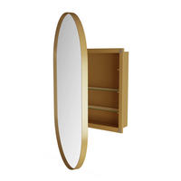 SPIEGELSCHRANK 85x51.5x12cm in Gold mit Metallrahmen und gehärtetem Glas - Goldfarben, Glas (51.5/85/12cm) - Modfu