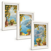 BILDER SET 3er Set - 20x30 cm Weißer Rahmen - Meereslandschaften, Zitronen, Fenster - Weiß, Kunststoff (20/30cm) - TULUP