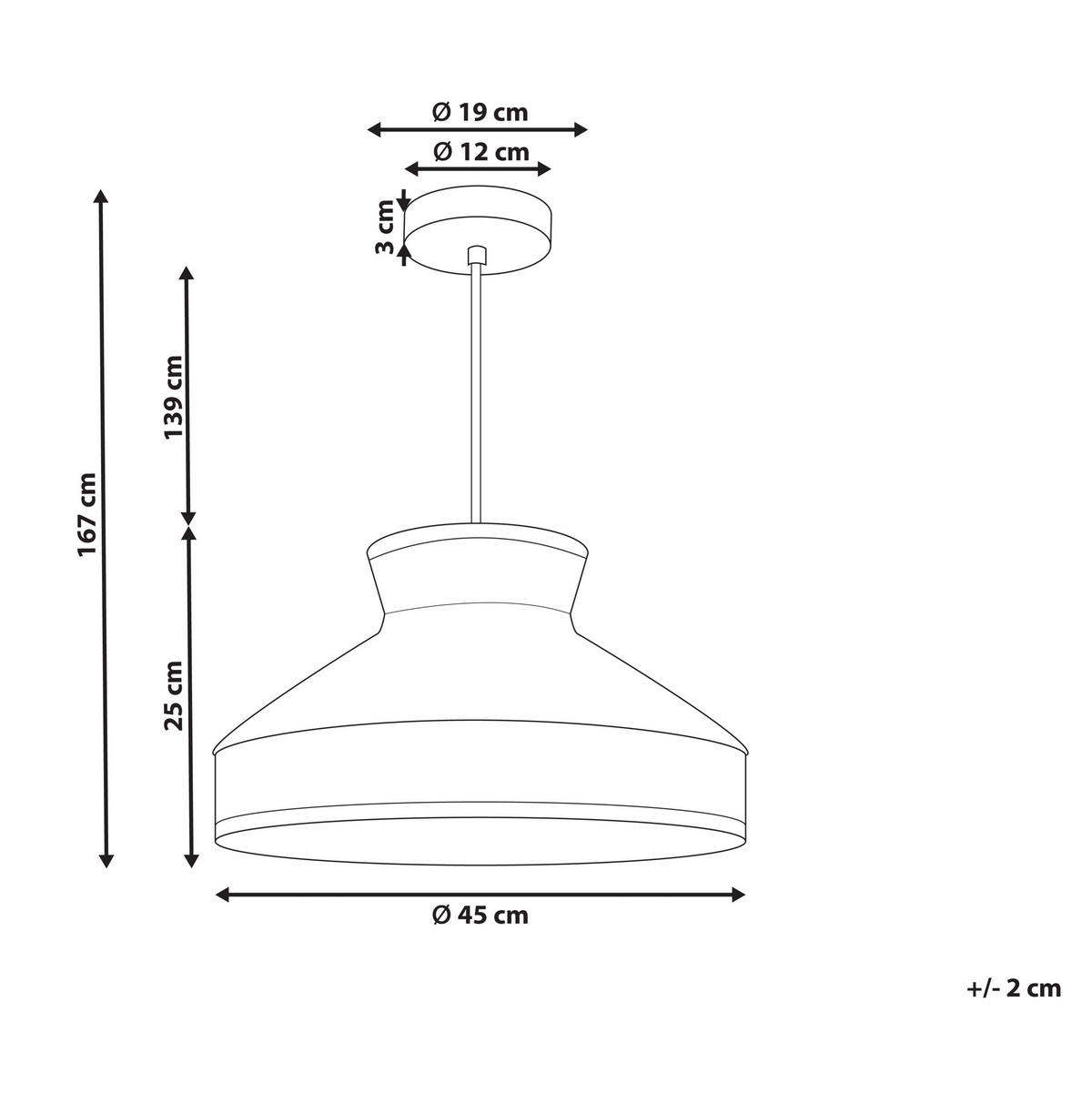HÄNGELAMPE Batali 45/45/167 cm - Naturfarben, Naturmaterialien (45/45/167cm) - Beliani