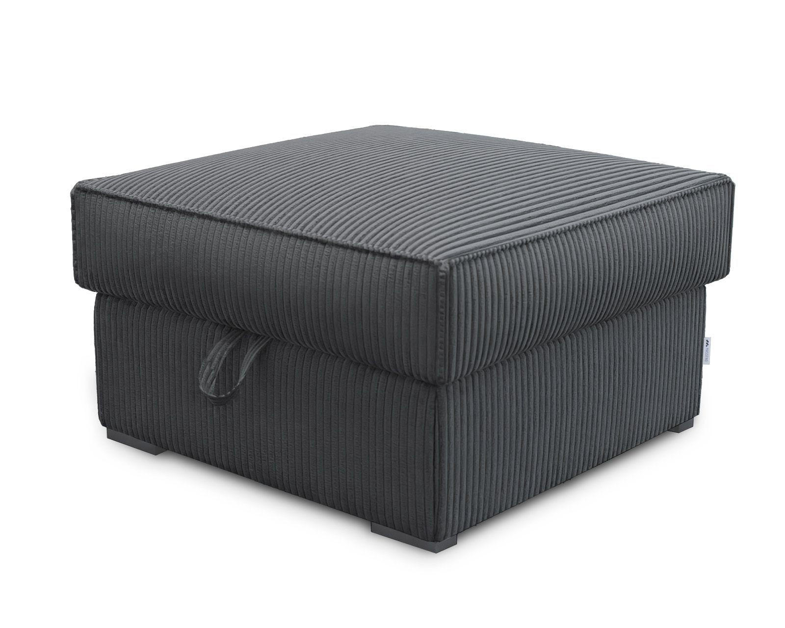 POUF FERA Graphitfarben 65x65 cm - Graphitfarben, Textil (65/38/65cm) - MASSENO