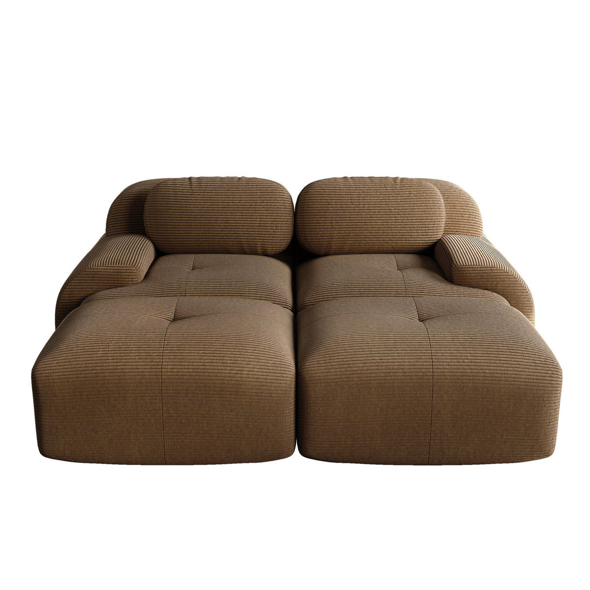 SOFA modular rahmenlos Cord Brown - Braun, Kunststoff (178/75/208.1cm) - Meubliv