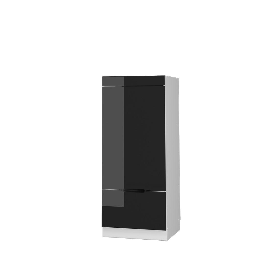 MIKROWELLENSCHRANK Fame-Line Schwarz Eiche hochglanz 60 cm - Schwarz Hochglanz/Schwarz, Holzwerkstoff (60/153.6/58.1cm) - Vicco