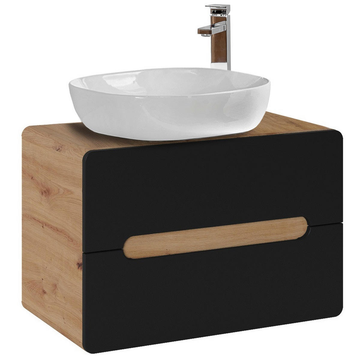 WASCHTISCH NEW-LUTON-86 New - Anthrazit, Holzwerkstoff (80/68/46cm) - Lomado