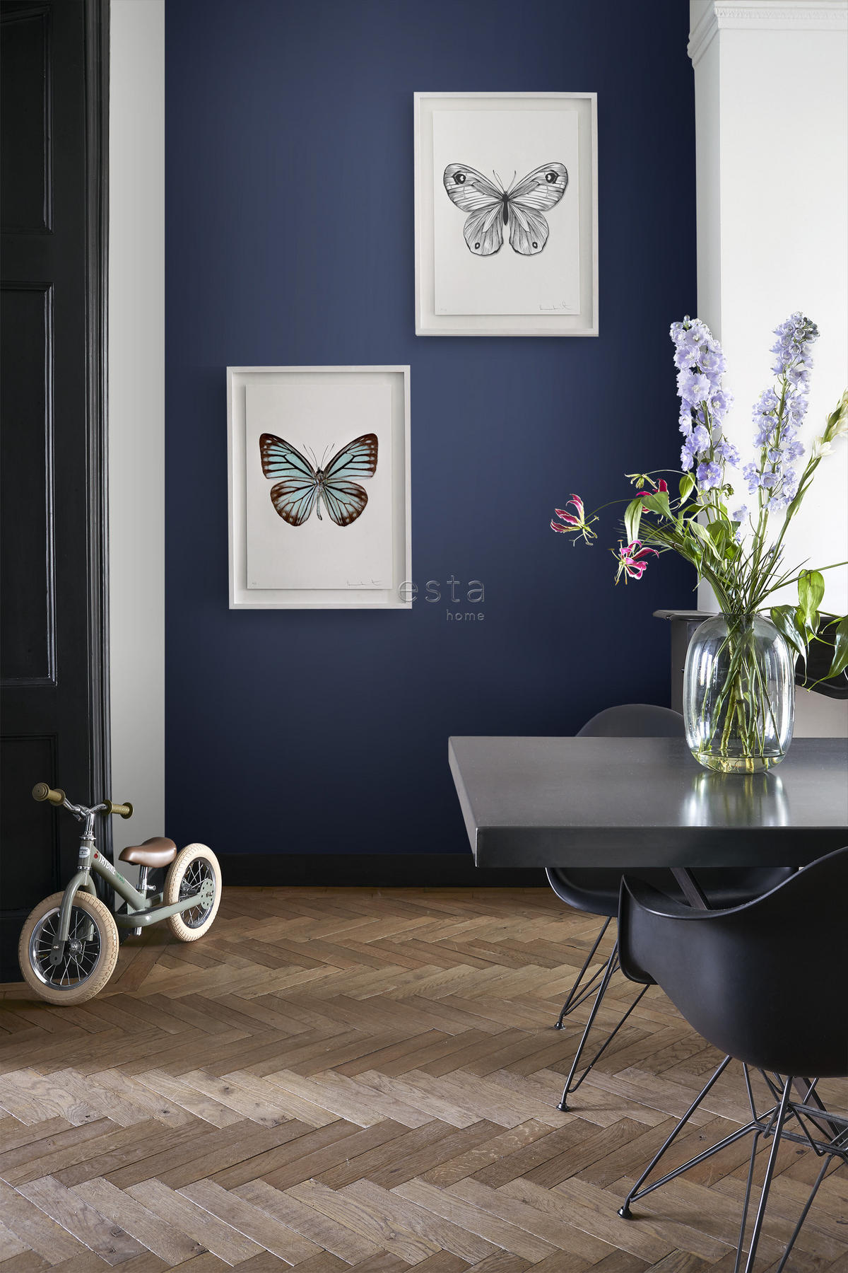 TAPETE Uni 53 cm x 10.05 m - Blau, Papier (53/1000cm) - ESTAhome