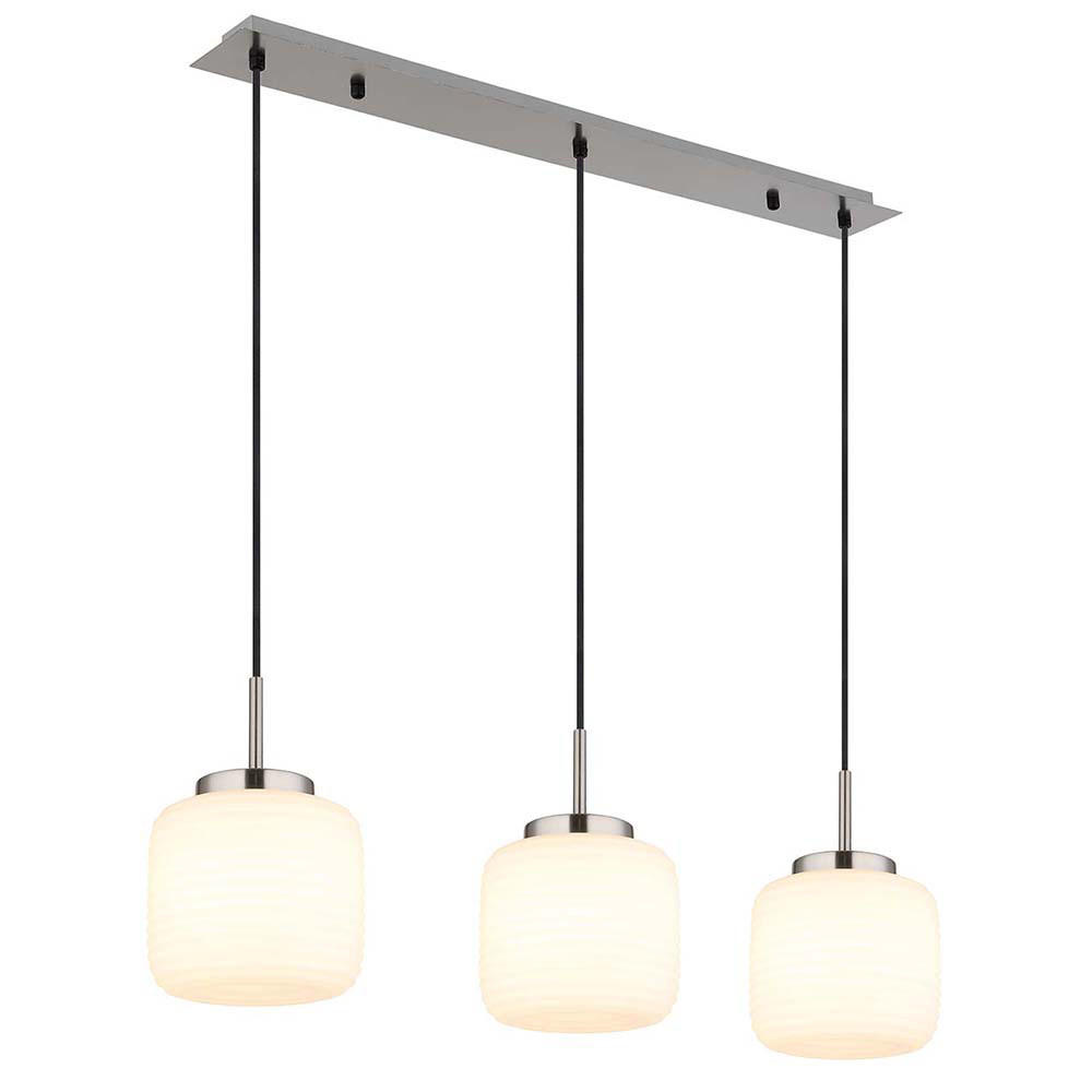 PENDELLEUCHTE Metall Weiß 3-Flammig - Champagner, Glas (90/20/130cm) - Globo Lighting