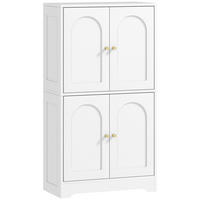 HIGHBOARD DE-11187 4 gebogene Türen & verstellbare Böden Weiß - Weiß, Holzwerkstoff (30/110/60cm) - ComfortXL