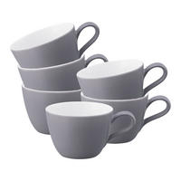 KAFFEETASSEN Life Fashion Elegant Grey 240 ml 6er Set - Grau, Keramik (0.24L) - Seltmann Weiden
